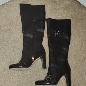 Boutique 9 black real leather knee high boots